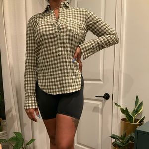 J Crew Green Gingham Shirt